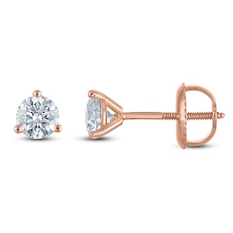 Round-Cut Lab-Grown Diamond Solitaire Stud Earrings 1/2 ct tw 18K Rose Gold (VS2/F)
