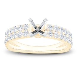 Lab-Grown Diamond Two-Row Engagement Ring Setting 1 ct tw 14K Yellow Gold