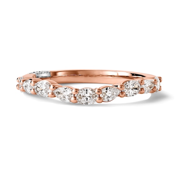 Pnina Tornai Oval-Cut & Pear-Shaped Lab-Grown Diamond Contour Anniversary Ring 1/2 ct tw 14K Rose Gold