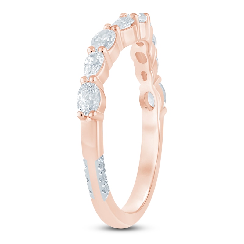 Main Image 2 of Pnina Tornai Oval-Cut & Pear-Shaped Lab-Grown Diamond Contour Anniversary Ring 1/2 ct tw 14K Rose Gold