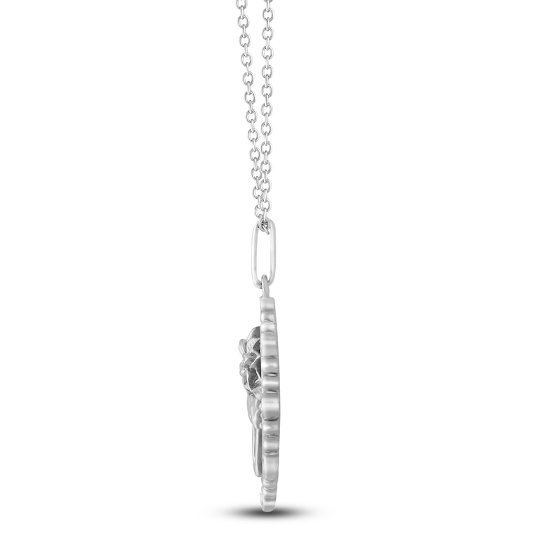 Main Image 3 of Narcissus Birth Flower Diamond Necklace 1/4 ct tw Sterling Silver 18"