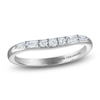 Thumbnail Image 1 of Vera Wang VOW Round & Baguette-Cut Diamond Contour Wedding Band 1/5 ct tw 14K White Gold