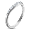 Thumbnail Image 2 of Vera Wang VOW Round & Baguette-Cut Diamond Contour Wedding Band 1/5 ct tw 14K White Gold