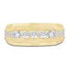 Thumbnail Image 3 of Men's Lab-Grown Diamond Five-Stone Ring 1 ct tw Yellow Gold