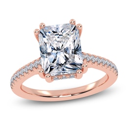 Radiant-Cut Lab-Grown Diamond Hidden Halo Engagement Ring 2-1/3 ct tw 14K Rose Gold
