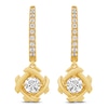 Thumbnail Image 3 of Unspoken Diamond Dangle Hoop Earrings 1/3 ct tw 14K Yellow Gold