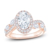 Thumbnail Image 1 of Oval-Cut Lab-Grown Diamond Halo Engagement Ring 2-5/8 ct tw 14K Rose Gold