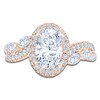Thumbnail Image 3 of Oval-Cut Lab-Grown Diamond Halo Engagement Ring 2-5/8 ct tw 14K Rose Gold