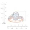 Thumbnail Image 4 of Oval-Cut Lab-Grown Diamond Halo Engagement Ring 2-5/8 ct tw 14K Rose Gold