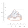 Thumbnail Image 4 of Pear-Shaped Lab-Grown Diamond Floral-Inspired Engagement Ring 3 ct tw 14K Rose Gold