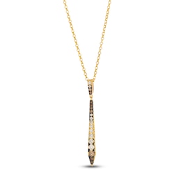 Le Vian Chocolate Ombré Diamond Elongated Bar Necklace 1/2 ct tw Diamonds 14K Honey Gold 19"