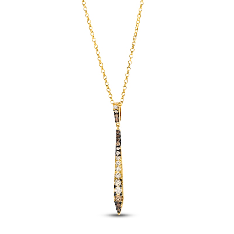 Main Image 1 of Le Vian Chocolate Ombré Diamond Elongated Bar Necklace 1/2 ct tw Diamonds 14K Honey Gold 19"