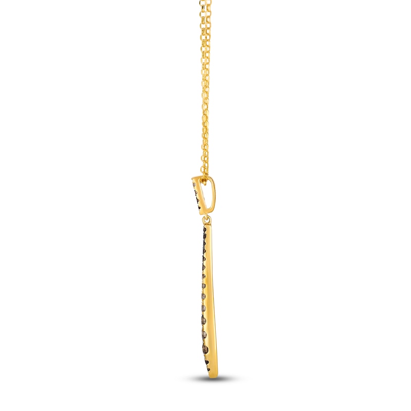 Main Image 2 of Le Vian Chocolate Ombré Diamond Elongated Bar Necklace 1/2 ct tw Diamonds 14K Honey Gold 19"