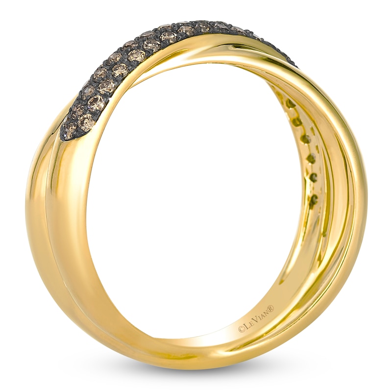 Main Image 2 of Le Vian Chocolate Diamond Crossover Ring 3/8 ct tw 14K Honey Gold
