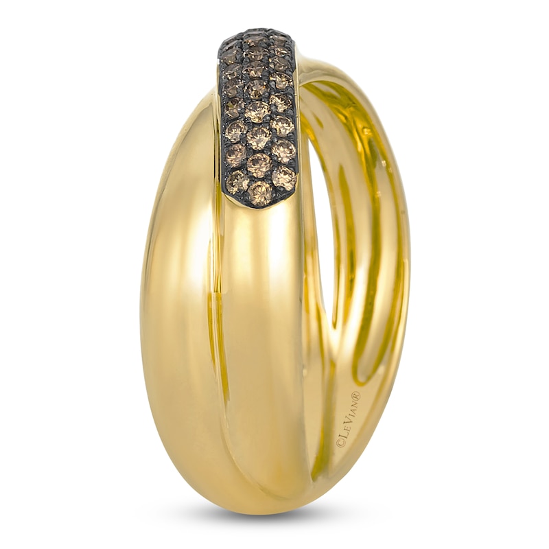 Main Image 3 of Le Vian Chocolate Diamond Crossover Ring 3/8 ct tw 14K Honey Gold