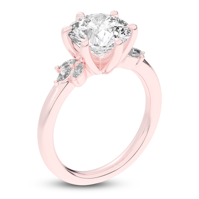 Main Image 2 of Created By Jared Studio Lab-Grown Round-Cut Diamond Floral Engagement Ring 3-1/5 ct tw 14K Rose Gold