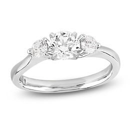 Storied Diamond Desert Sands of Eternity Round-Cut Three-Stone Engagement Ring 1-1/3 ct tw 18K White Gold
