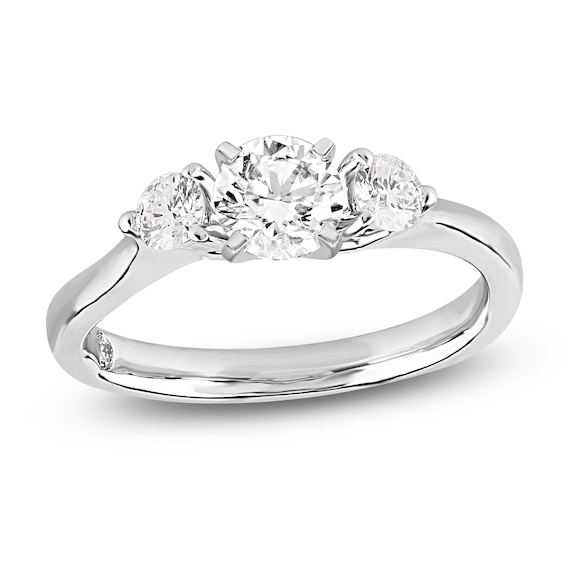 Jared The Galleria Of Jewelry Storied Diamond Desert Sands Of Eternity Round-Cut Three-Stone Engagement Ring 1-1/3 Ct Tw 18K White Gold