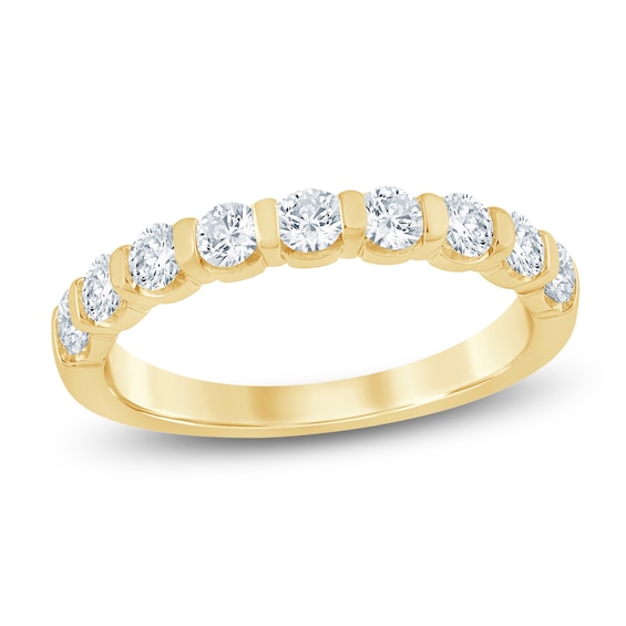 Certified Diamond Anniversary Ring 34 ct tw 14K Yellow Gold