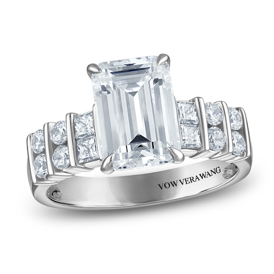 &nbsp;Vera Wang VOW Emerald-Cut Lab-Grown Diamond Engagement Ring 3-3/4 ct tw 14K White Gold