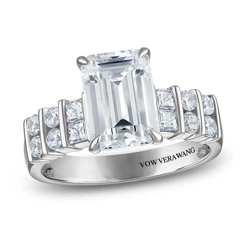 Main Image 1 of &nbsp;Vera Wang VOW Emerald-Cut Lab-Grown Diamond Engagement Ring 3-3/4 ct tw 14K White Gold