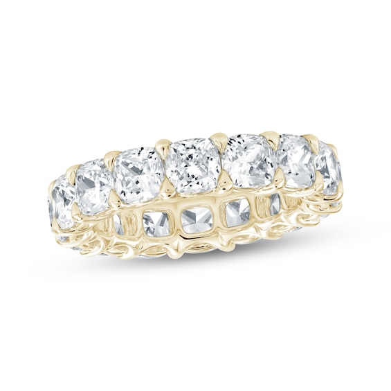 Cushion-Cut Lab-Grown Diamond Eternity Band 6-3/4 to 8-5/8 ct tw 14K Yellow Gold