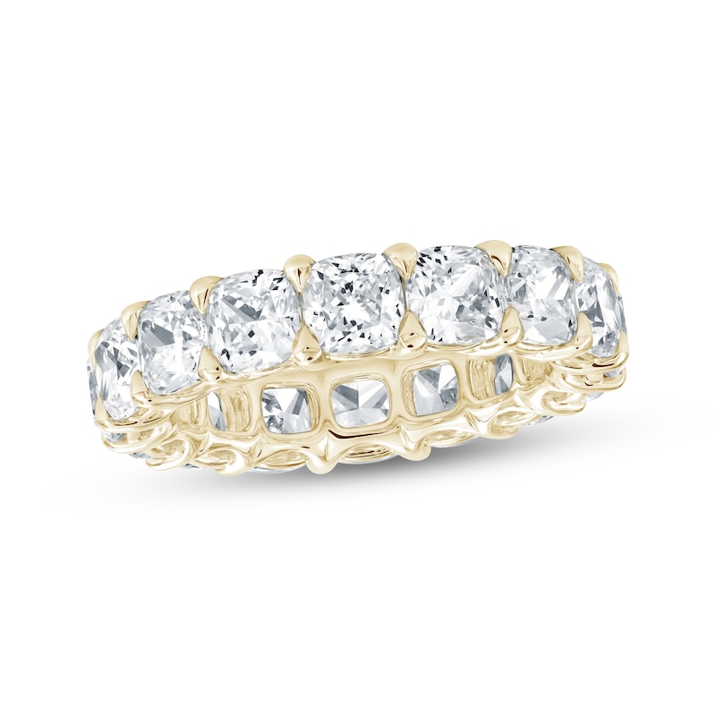 Main Image 1 of Cushion-Cut Lab-Grown Diamond Eternity Band 6-3/4 to 8-5/8 ct tw 14K Yellow Gold