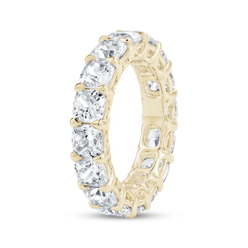 Main Image 2 of Cushion-Cut Lab-Grown Diamond Eternity Band 6-3/4 to 8-5/8 ct tw 14K Yellow Gold