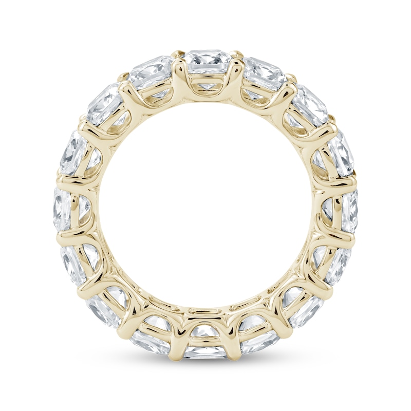 Main Image 3 of Cushion-Cut Lab-Grown Diamond Eternity Band 6-3/4 to 8-5/8 ct tw 14K Yellow Gold