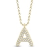 Thumbnail Image 1 of Shy Creation Bubble "A" Diamond Initial Necklace 1/15 ct tw 14K Yellow Gold 18" SC55028332-A