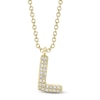 Thumbnail Image 1 of Shy Creation Bubble "L" Diamond Initial Necklace 1/20 ct tw 14K Yellow Gold 18" SC55028332-L