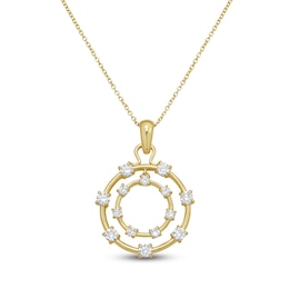 Jared Signature Lab-Grown Diamond Double Circle Station Necklace 1 ct tw 14K Yellow Gold 18"