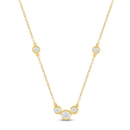 Jared Signature Mini Bezel Collection Diamond Necklace 1/3 ct tw 10K Yellow Gold 18"