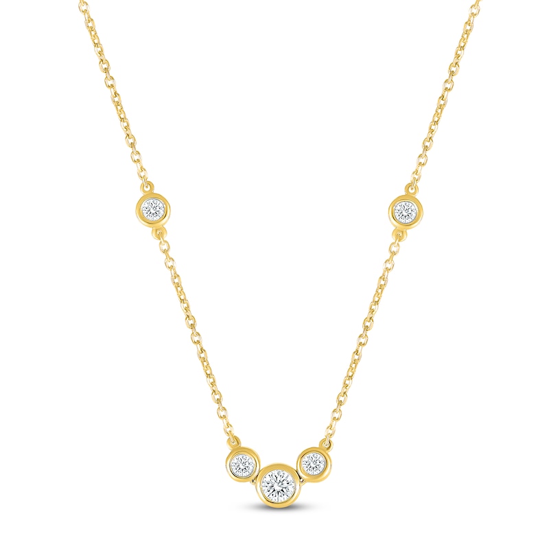Main Image 1 of Jared Signature Mini Bezel Collection Diamond Necklace 1/3 ct tw 10K Yellow Gold 18"