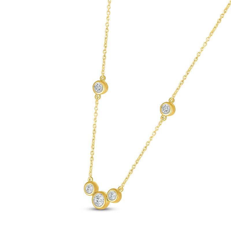 Main Image 2 of Jared Signature Mini Bezel Collection Diamond Necklace 1/3 ct tw 10K Yellow Gold 18"
