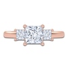 Thumbnail Image 3 of Certified Princess-Cut Lab-Grown Diamond Three-Stone Engagement Ring 1-1/2 ct tw 14K Rose Gold