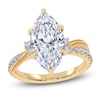 Thumbnail Image 1 of Certified Marquise-Cut Lab-Grown Diamond Hidden Halo Engagement Ring 3-1/2 ct tw 14K Yellow Gold