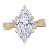 Thumbnail Image 3 of Certified Marquise-Cut Lab-Grown Diamond Hidden Halo Engagement Ring 3-1/2 ct tw 14K Yellow Gold