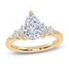 Thumbnail Image 1 of Certified Pear-Shaped Lab-Grown Diamond Engagement Ring 1 ct tw 14K Yellow Gold
