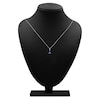 Thumbnail Image 4 of Pear-Shaped Natural Blue Sapphire & Diamond Necklace 1/5 ct tw 10K White Gold 18"