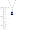 Thumbnail Image 5 of Pear-Shaped Natural Blue Sapphire & Diamond Necklace 1/5 ct tw 10K White Gold 18"