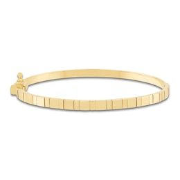Link-Style Bangle Bracelet Hollow 10K Yellow Gold