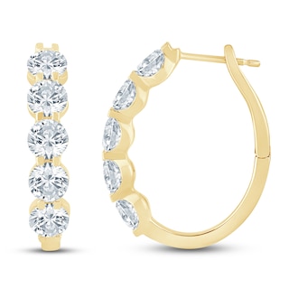 Jared Signature Lab-Grown Diamond U-Hoop Earrings 5 ct tw 14K Yellow Gold