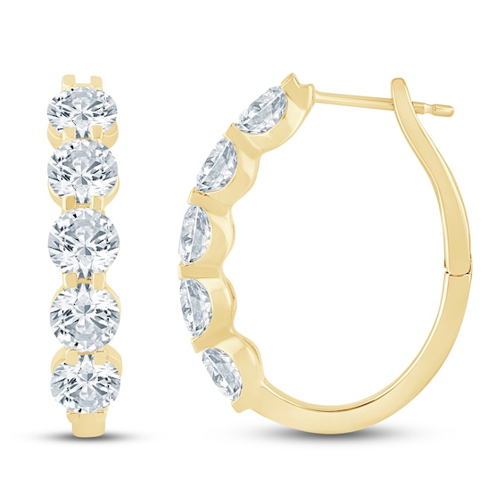 Jared Signature Lab-Grown Diamond U-Hoop Earrings 5 ct tw 14K Yellow Gold