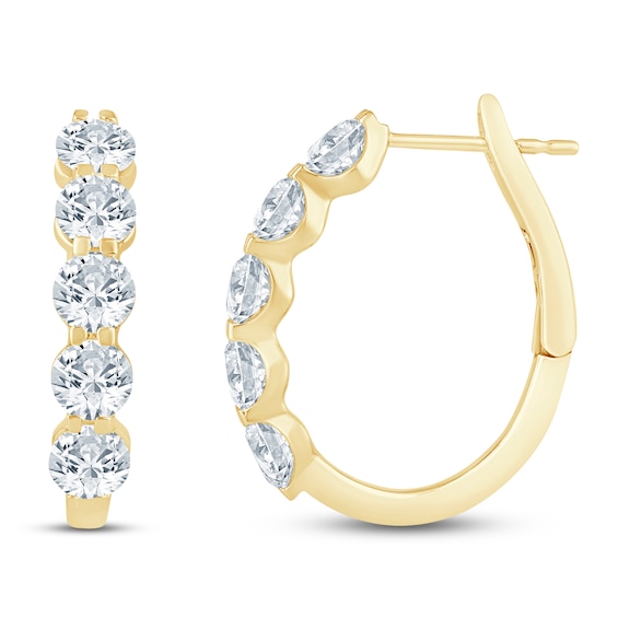 Jared Signature Lab-Grown Diamond U-Hoop Earrings 3 ct tw 14K Yellow Gold