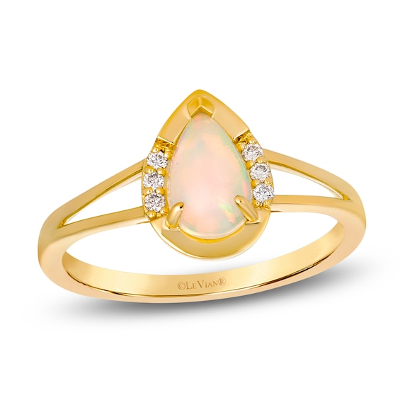 Le Vian Pear-Shaped Natural Opal & Diamond Accent Ring 14K Honey Gold