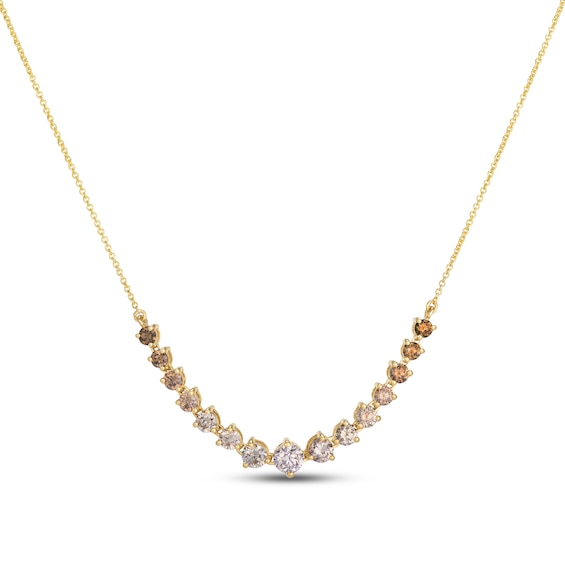 Le Vian Georgian Collection Diamond Smile Necklace 1-3/8 ct tw 14K Honey Gold 19"