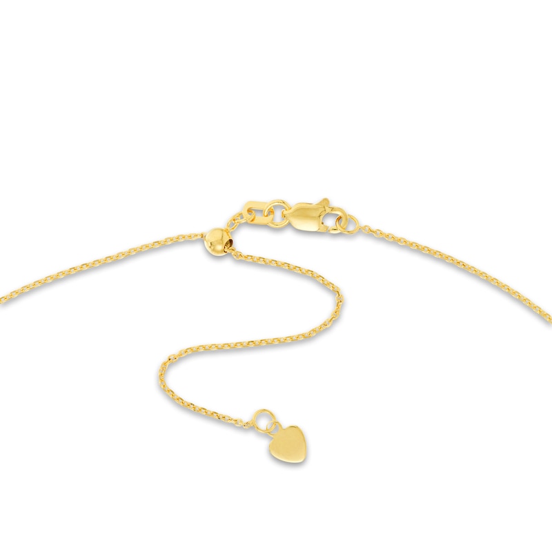 Main Image 3 of 5-Dangle Heart Choker 14K Yellow Gold 16" Adj.