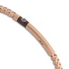 Thumbnail Image 2 of Marco Dal Maso Men's Black Diamond Accent Bracelet Brown Enamel Sterling Silver/18K Rose Gold-Plated 8"