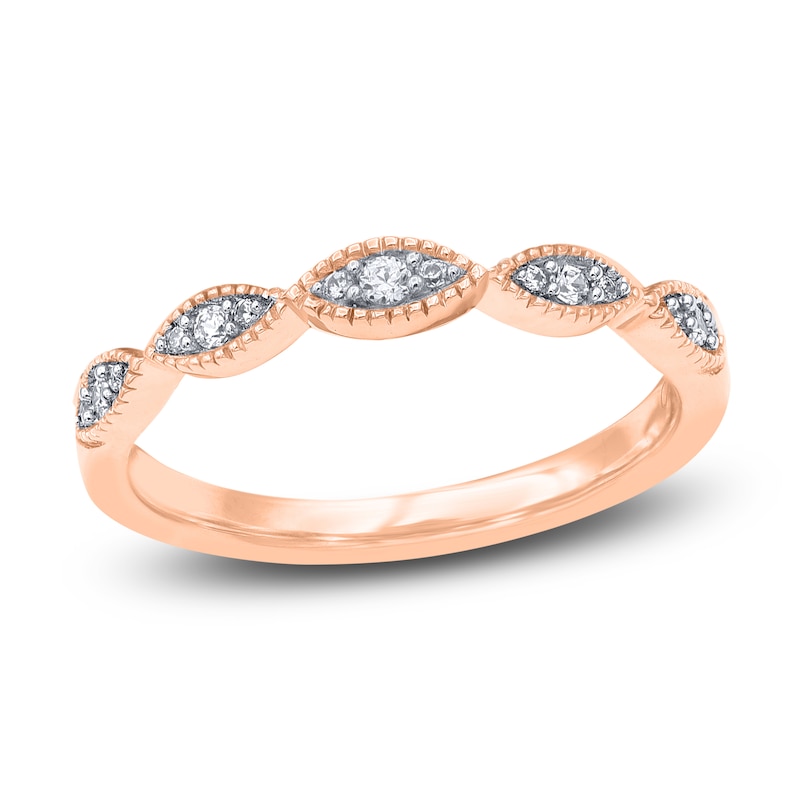 Main Image 1 of Diamond Wedding Band 1/10 ct tw Round 14K Rose Gold
